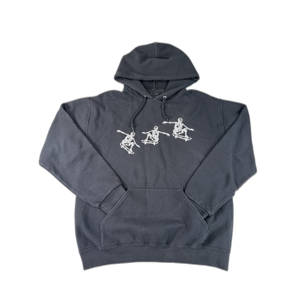 Artist Union Skeleton Urban Hoodie M Black Long Sleeve Graphic Regular Fit